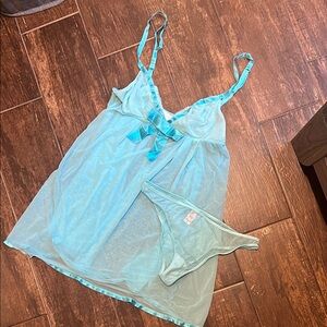 2007 Victoria's Secret Angels Collection Blue Chemise with Matching Panties